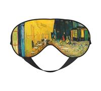 Cafe Terrace at Night - Máscara de ojos opaca suave con estampado de café, máscara de ojos de viaje, fundas para dormir de lado, máscara de ojos para dormir para hombres y mujeres