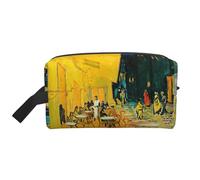 Cafe Terrace at Night - Neceser para hombre, bolsa de cosméticos de gran capacidad, bolsa de aseo de viaje para mujer, White, Talla única