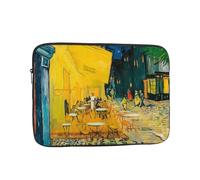 Cafe Terrace at Night Pattern - Bolsa para portátil de 17 pulgadas, funda protectora interior, portátil y adecuada para viajes de negocios o viajes