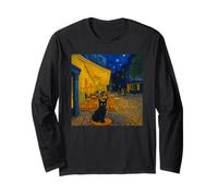 Cafe Terrace At Night With Cat Famous Artist Painting Humor Manga Larga