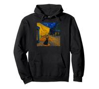 Cafe Terrace At Night With Cat Famous Artist Painting Humor Sudadera con Capucha