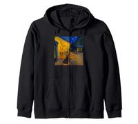Cafe Terrace At Night With Cat Funny Famous Artist Painting Sudadera con Capucha