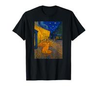 Cafe Terrace At Night With Orange Tabby Cat Painting Novelty Camiseta