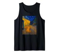 Cafe Terrace At Night With Orange Tabby Cat Painting Novelty Camiseta sin Mangas