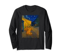 Cafe Terrace At Night With Orange Tabby Cat Painting Novelty Manga Larga