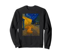 Cafe Terrace At Night With Orange Tabby Cat Painting Novelty Sudadera