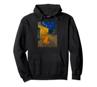 Cafe Terrace At Night With Orange Tabby Cat Painting Novelty Sudadera con Capucha