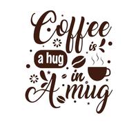 café un abrazo en una taza Calcomanías de vinilo para murales y paredes 49.2x58.2cm Removible sin dejar pegamento Café