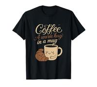 Café: Un cálido Abrazo en una Taza y Arte de Croissant Camiseta