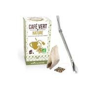 Café verde natural 18 saquitos + paja de inox con filtro