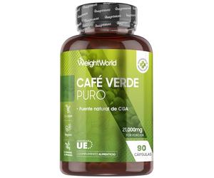 Café Verde Puro 21000 mg - 90 Cápsulas, Extracto de Café Verde Arábica, Sin Tostar - 1 Mes de Suministro, Apto para Veganos, Fuente Natural de Ácido Clorogénico, Sin Estearato de Magnesio ni OGM