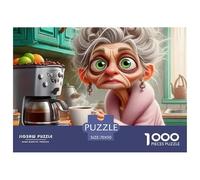 Café Vieja señora 1000 Piezas Puzzle Niños Regalo DecoracióN Familiar Juego Desafihormigae 70x50cm/1000pcs