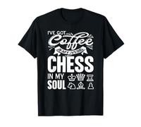 Café y ajedrez alma divertida estrategia lúdica Camiseta