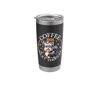 Café y Australian Silky Terrier Vaso térmico de acero inoxidable de doble pared