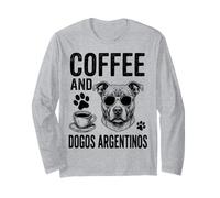 Café Y Dogos Argentinos Divertido Dogo Argentino Manga Larga