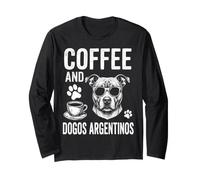 Café Y Dogos Argentinos Divertido Dogo Argentino Manga Larga
