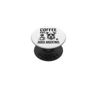 Café Y Dogos Argentinos Divertido Dogo Argentino PopSockets PopGrip Adhesivo