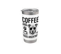 Café Y Dogos Argentinos Divertido Dogo Argentino Vaso térmico de acero inoxidable de doble pared