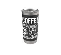 Café Y Dogos Argentinos Divertido Dogo Argentino Vaso térmico de acero inoxidable de doble pared
