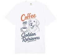 Café Y Golden Retrievers Perro Amante Arte Gráfico Comfort Colors Adult Heavyweight T-Shirt