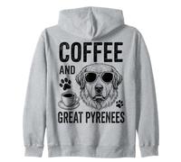 Café Y Grandes Pirineos Divertidos Grandes Pirineos Sudadera con Capucha