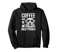 Café Y Grandes Pirineos Divertidos Grandes Pirineos Sudadera con Capucha