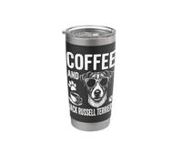 Café Y Jack Russell Terriers Divertido Jack Russell Terrier Vaso térmico de acero inoxidable de doble pared