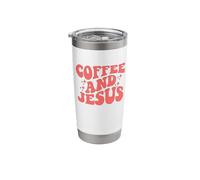 Café y Jesús Vaso térmico de acero inoxidable de doble pared