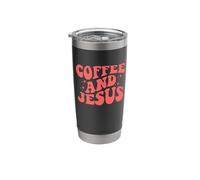 Café y Jesús Vaso térmico de acero inoxidable de doble pared