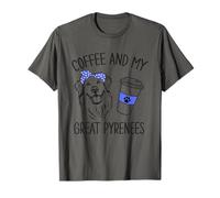 Café y Mi Gran Pirineo Perro Mamá Día de la Madre Camiseta