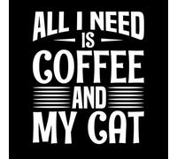 Café y mi tipografía de gato todo lo que necesito café y mi gato Calcomanías de vinilo para murales y paredes 65.6x78.1cm Personalización personalizada Blanco