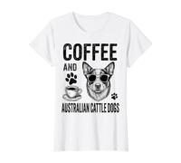 Café y Perro Ganado Australiano Divertido Perro Australiano Ganado Camiseta gráfica económica