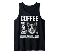 Café y Perro Ganado Australiano Divertido Perro Australiano Ganado Camiseta sin Mangas