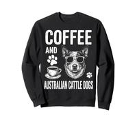 Café y Perro Ganado Australiano Divertido Perro Australiano Ganado Sudadera