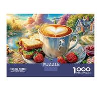 Café y sándwich Jigsaw Arte del Desayuno con café Puzzle Mil Piezas Papel para Entusiastas - Resistente A Doblar Ocio Decoración 52x38cm/1000pcs