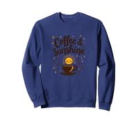 Café y Sol: Alegre Cerveza matutina Sudadera, Unisex para Adultos, Azul Marino, S
