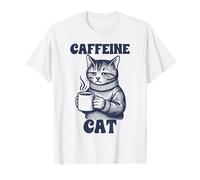 Cafeína Cat Cozy Coffee Lover Funny Morning Mood Camiseta