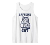 Cafeína Cat Cozy Coffee Lover Funny Morning Mood Camiseta sin Mangas