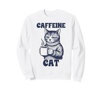 Cafeína Cat Cozy Coffee Lover Funny Morning Mood Sudadera