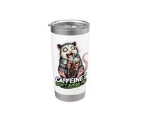 Cafeína No me juzgues Zarigüeya Café Caos Café Humor Vaso térmico de acero inoxidable de doble pared