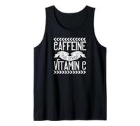 Cafeína Vitamina Humor Divertido Café Amante Cita Camiseta sin Mangas