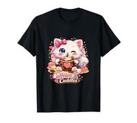 Cafeína y Cuddles Design Super Cute Cat and Coffee Kitten Camiseta