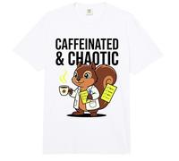 Cafeinated & Chaotic Squirrel Humor Love Funny Coffee Quote Comfort Colors Adult Heavyweight T-Shirt