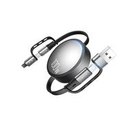 CAFELE 100W 4 en 1 Cable de Carga Retráctil,PPS PD 3.0/QC4.0 Carga Rápida USB A/C,Cable Cargador Multiple para 16,16 Plus,16 Pro MAX,15,14,13,MaBook,Pad Pro,Galaxy S24/S23