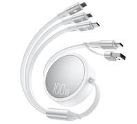 CAFELE 100W Cable Multiple Cargador USB A/C,6 EN 1/110CM Cable Retractil,PD3.0 5A Carga Multiple Type C/Phone/Micro for 17,16,16 Pro MAX,15 Serie,MaBook,Pad,Galaxy,Huawel,Tablet