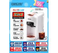 Cafelffe-máquina de café en cápsulas 5 en 1, compatible con Dolce gusto Nespresso, cápsula ESE, café molido, taza K, 19bar, frío/caliente, regalo Black