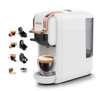 CAFELFFE MK-603 4-en-1 Single Serve Capsule Coffee Maker with 19 Bar Pressure,Hot/Cold Brew Espresso Machine,Compatible with Nes Original/DG/44mm ESE Pods & Grounds,Home/Office