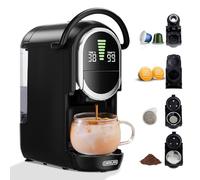CAFELFFE MK-609S Máquina de café de cápsulas 4 en 1 con presión de 19 bar, 7 niveles ajustables, infusión en frío, máquina de café espresso compacta para el hogar y la oficina, NES Original/DG/ESE