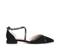 CAFèNOIR - Bailarinas de ante con cruces para mujer, Negro , 36 EU