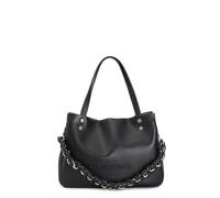 CAFèNOIR - Bolsa De Compras Con Logotipo En Relieve Y Correa De Cadena Tejida Para El Hombro, Para Mujer, Color Negro, Talla Talla Única